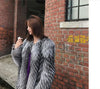 Silver Fox Fur Trench Coat Women's Thick Warm Winter Clothes Faux Fur Coat Long Fluffy Jacket Furry Outerwears Female Overcoat