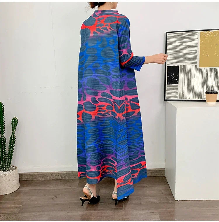 Printed Long Sleeved Dresses Elegant Women Clothing