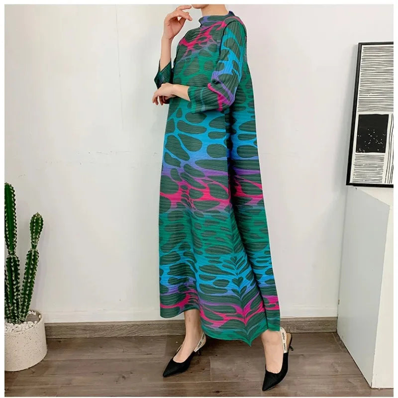 Printed Long Sleeved Dresses Elegant Women Clothing