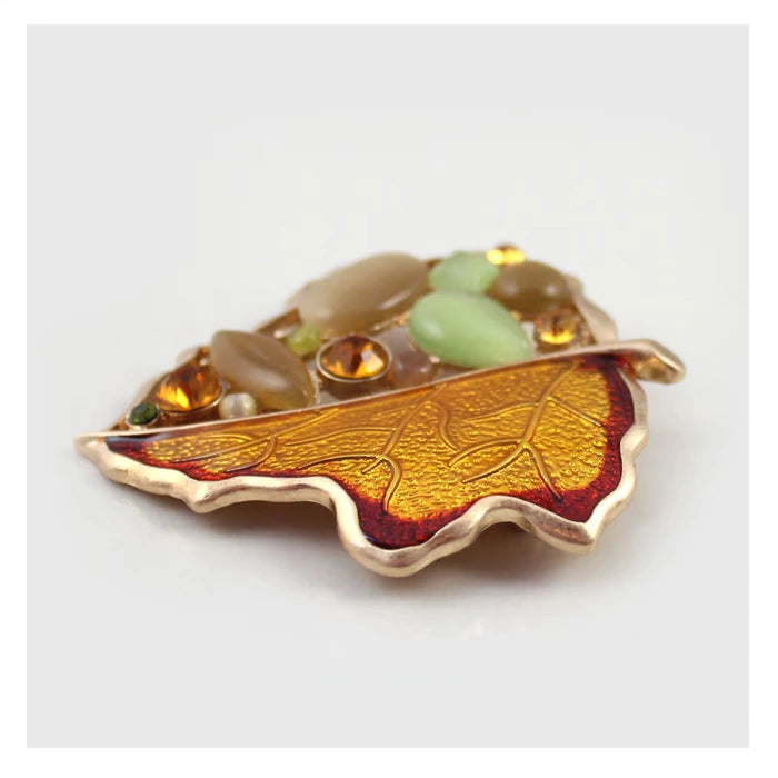 99 Karat Retro Hollow Leaves Drip Glazed Fashion Ornament