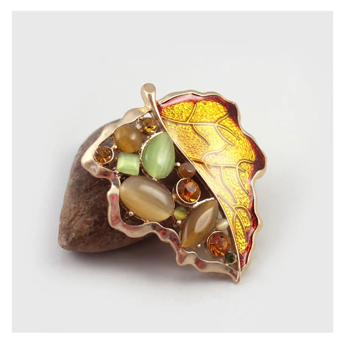 99 Karat Retro Hollow Leaves Drip Glazed Fashion Ornament