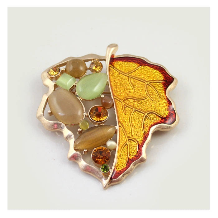 99 Karat Retro Hollow Leaves Drip Glazed Fashion Ornament