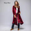 Women's Clothing Velvet Long Cardigan Solid Color Retro Split Coat And Trench Coat Loose Overcoat