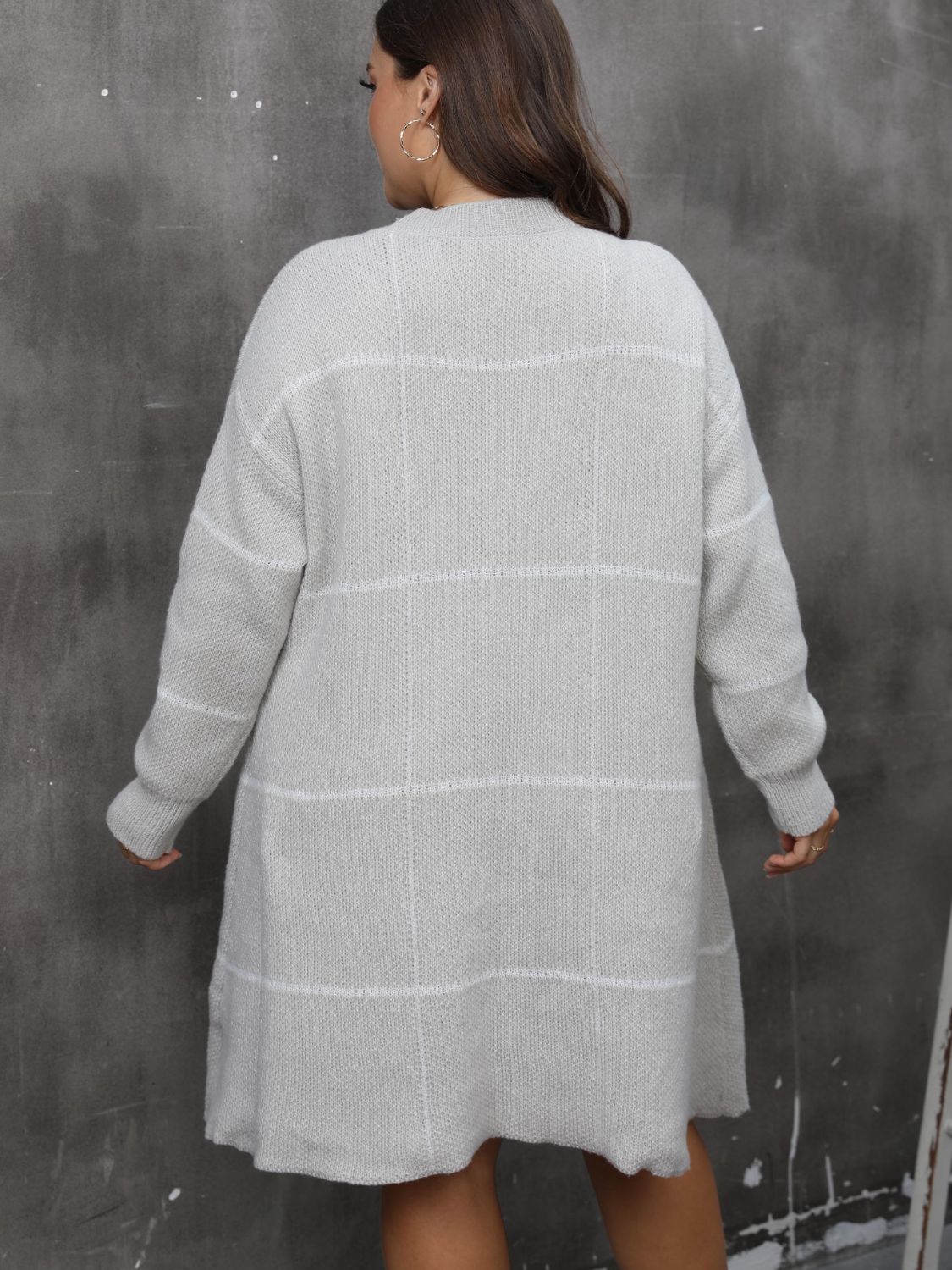 Plus Size Round Neck Long Sleeve Sweater Tunic