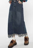 Tassel Half-length Denim Women's Hong Kong Style Autumn High Waist Slimming A- Line Long Overknee Skirt