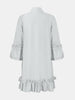 Frill Tie Neck Three-Quarter Sleeve Dress