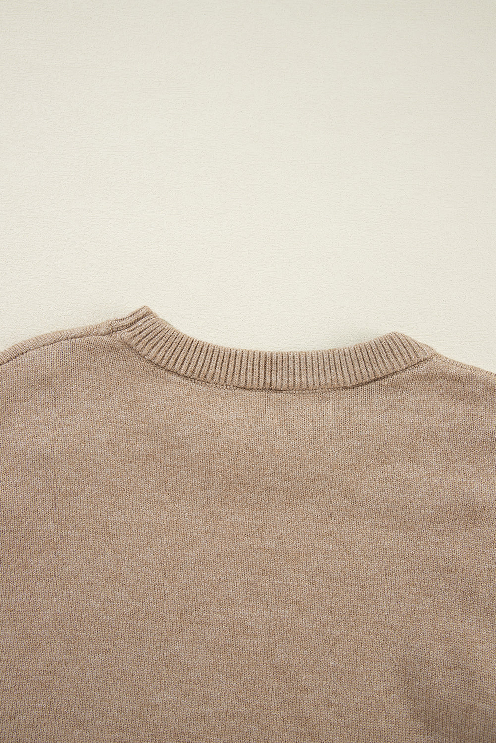 Evergreen Pearl Drop Shoulder Round Neck Sweater