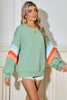 Flamingo Patchwork Drop Sleeve Loose Sweatshirt