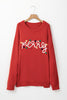 Fiery Red Merry Graphic Christmas Plus Size Sweater