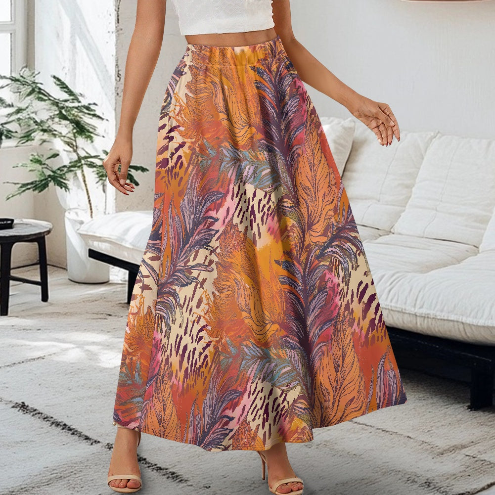 Printed Double Pocket Skirt