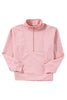 Light Pink Solid Textured Half Zipper Collared Sweatshirt