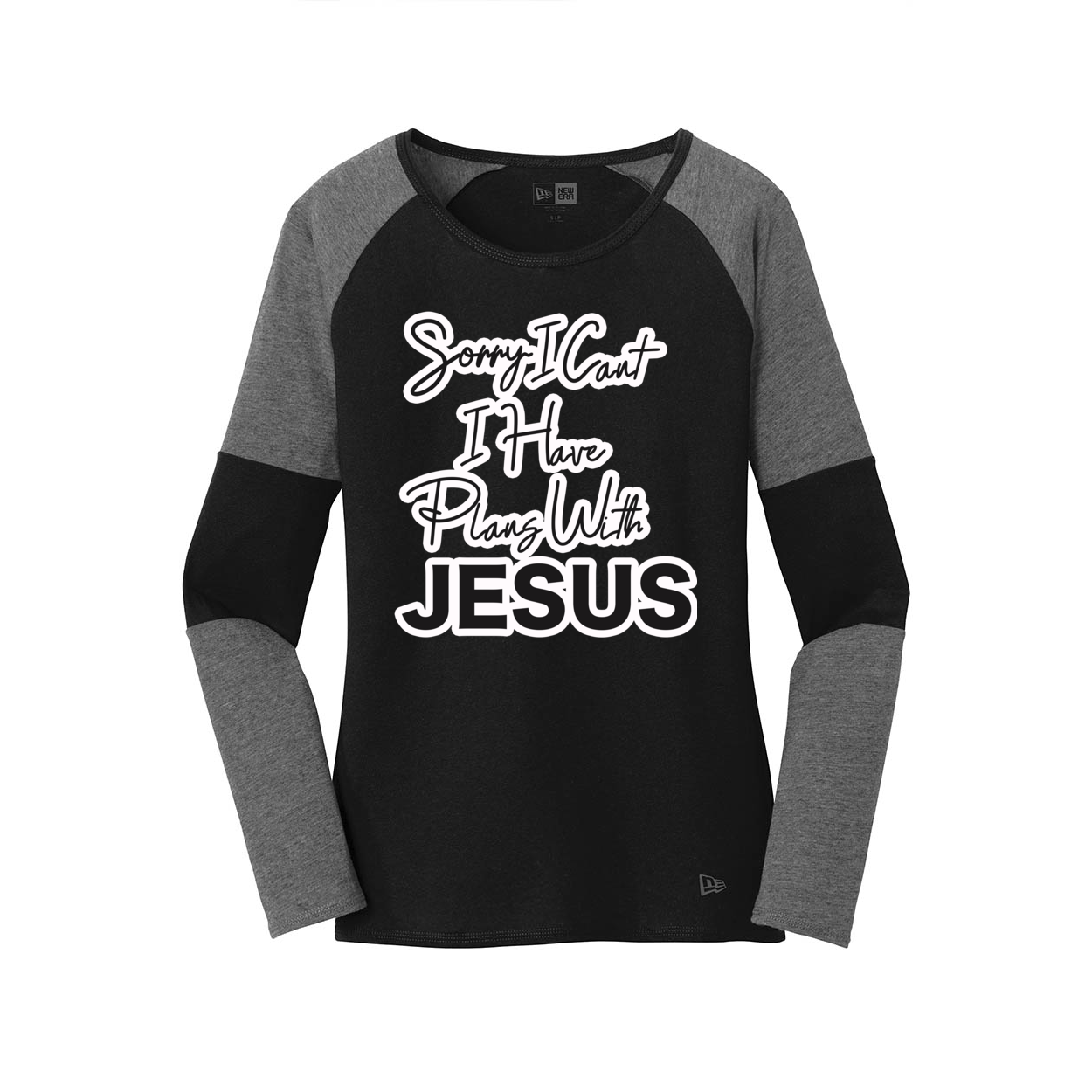 Sorry I cant I have plans with Jesus Ladies Tri-Blend Performance Baseball Tee.