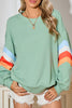 Flamingo Patchwork Drop Sleeve Loose Sweatshirt