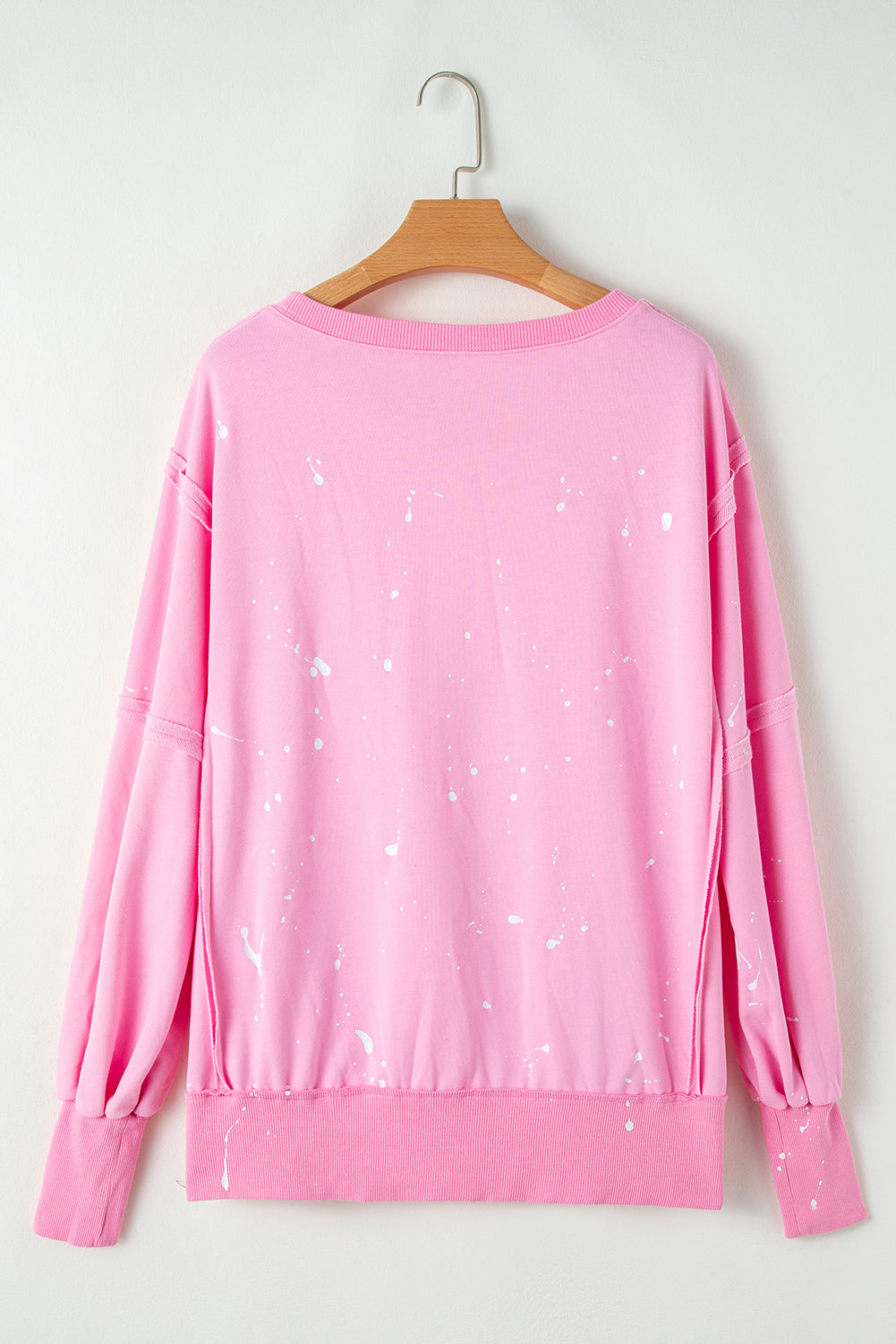 Bonbon Exposed Seam Splatter Paint Baggy Sweatshirt