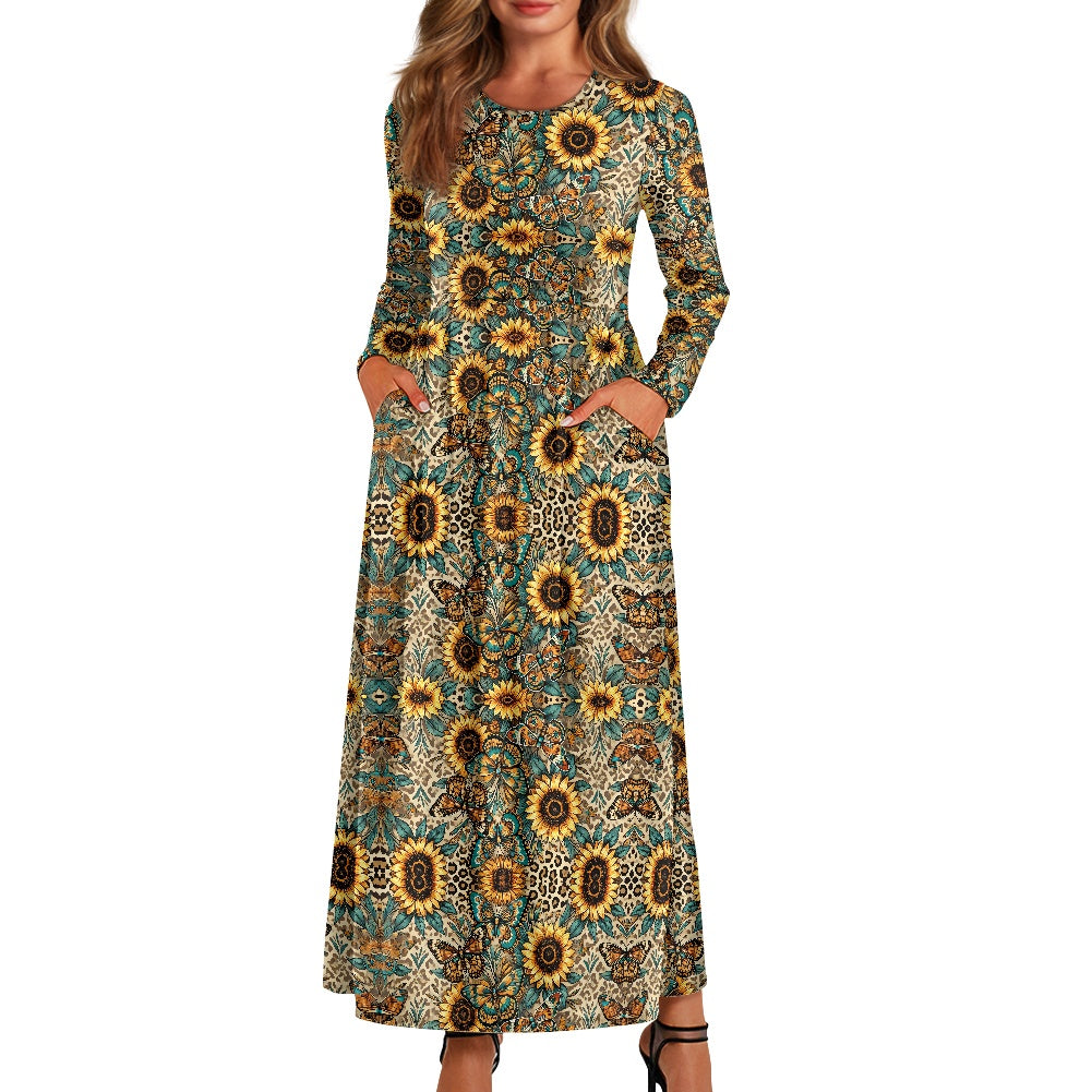 Ladies Long Sleeve Pocket Dress