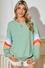 Flamingo Patchwork Drop Sleeve Loose Sweatshirt