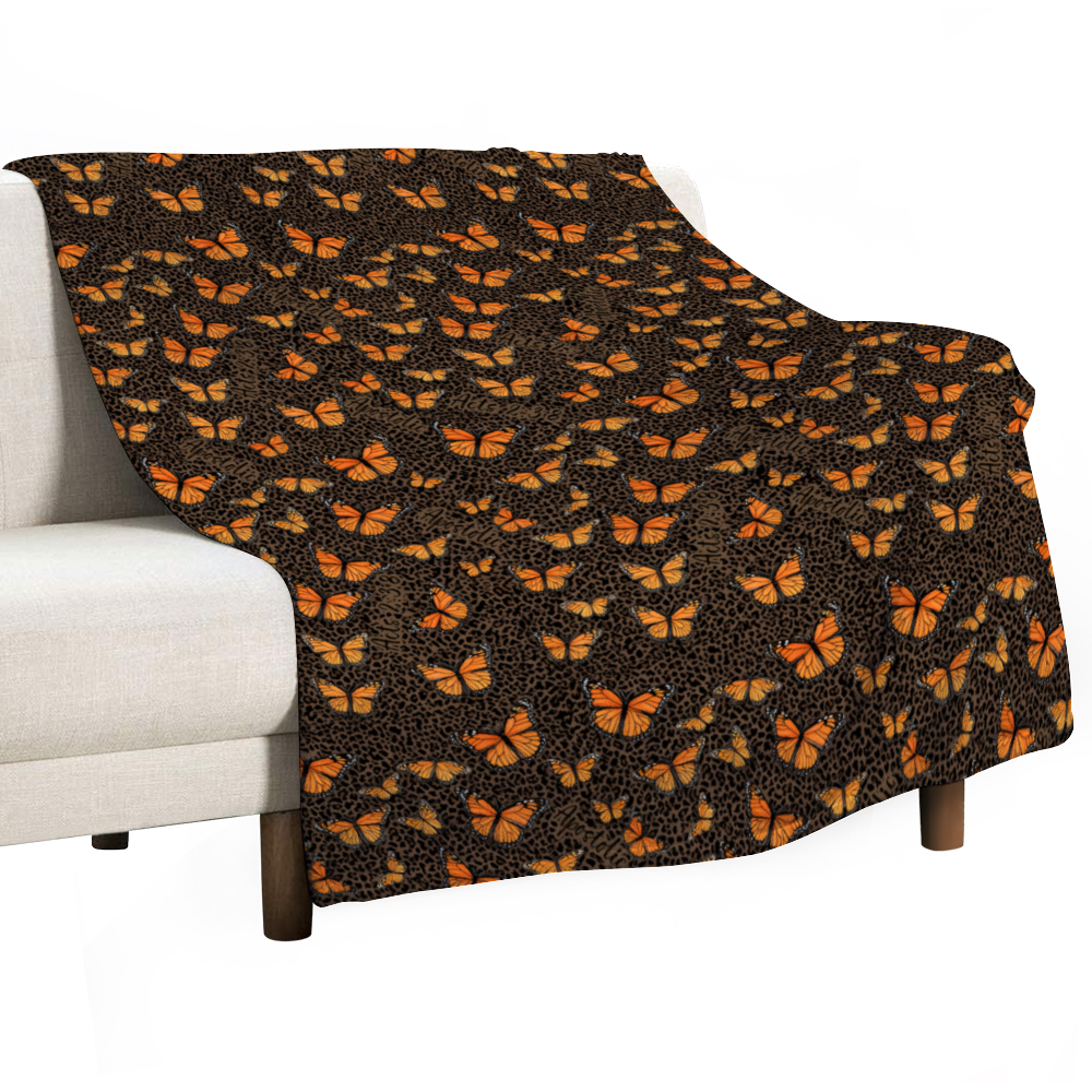 Butterfly leopard print apostolic 60" × 80" Custom Blankets Thin Flannel Blanket 1 Side Printing