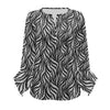 Women's Zebra V-neck button-down T-shirt