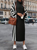 Casual  Style Striped Long Knitted Dress