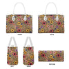 floral leopard Women's PU leather twill handbag