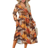 Autumn Fall Waist Long Sleeve Tie Dress