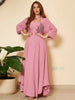 Women's Long Sleeve Chest Applique  Loose Dress