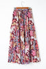 Multicolor Boho Floral Print High Waist Maxi Skirt