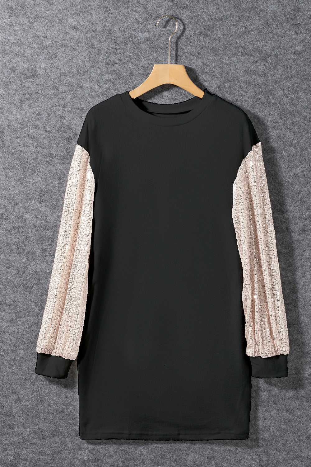 Sequin Round Neck Long Sleeve Tunic