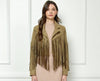 Veveret Suede Fringe Long Sleeve Moto Jacket