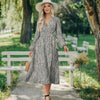 Waist Long Sleeve Tie Dress