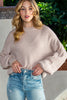 Verdant Chunky Knit Sleeve Drop Shoulder Sweater