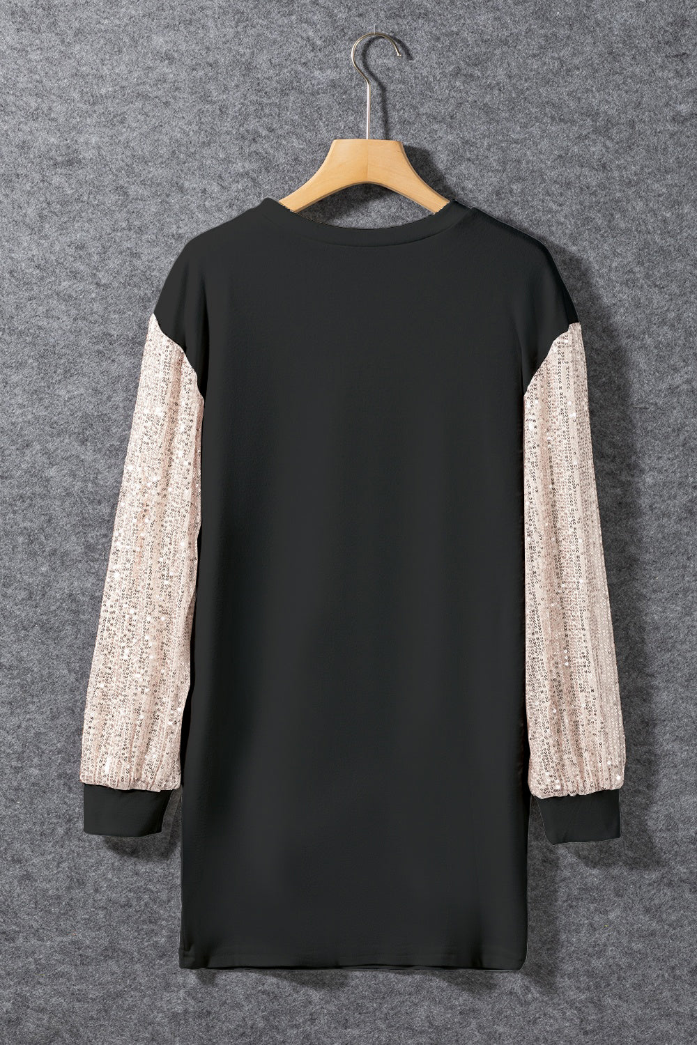 Sequin Round Neck Long Sleeve Tunic