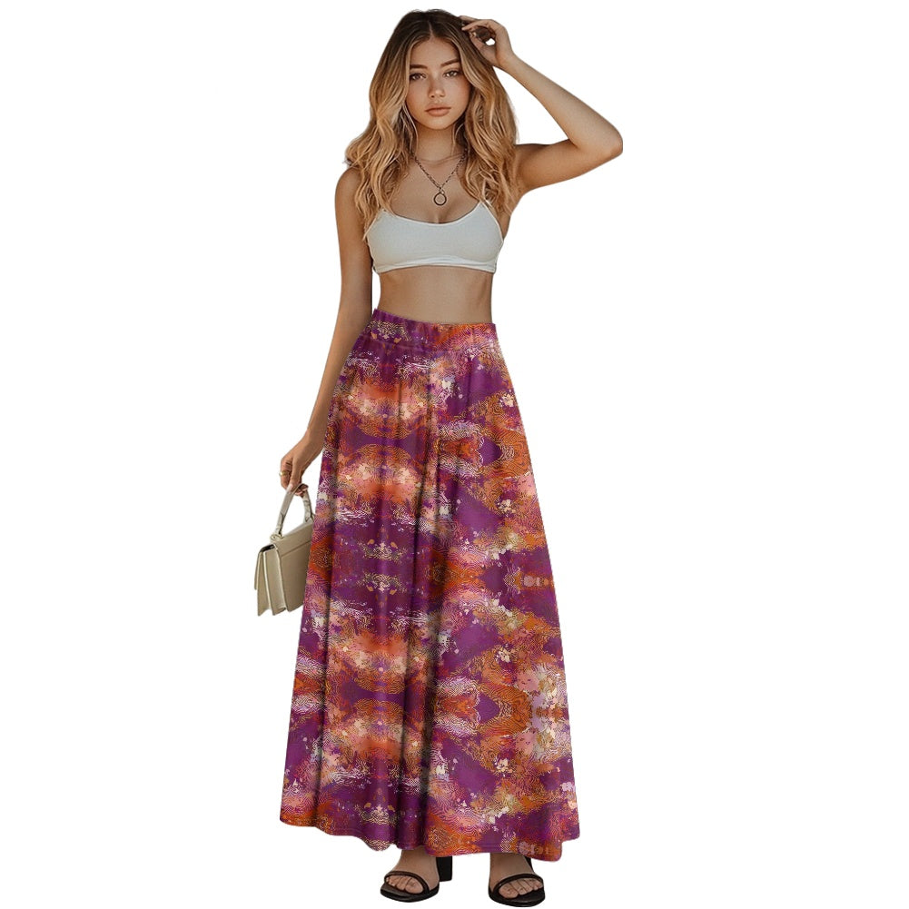 Printed Double Pocket Skirt