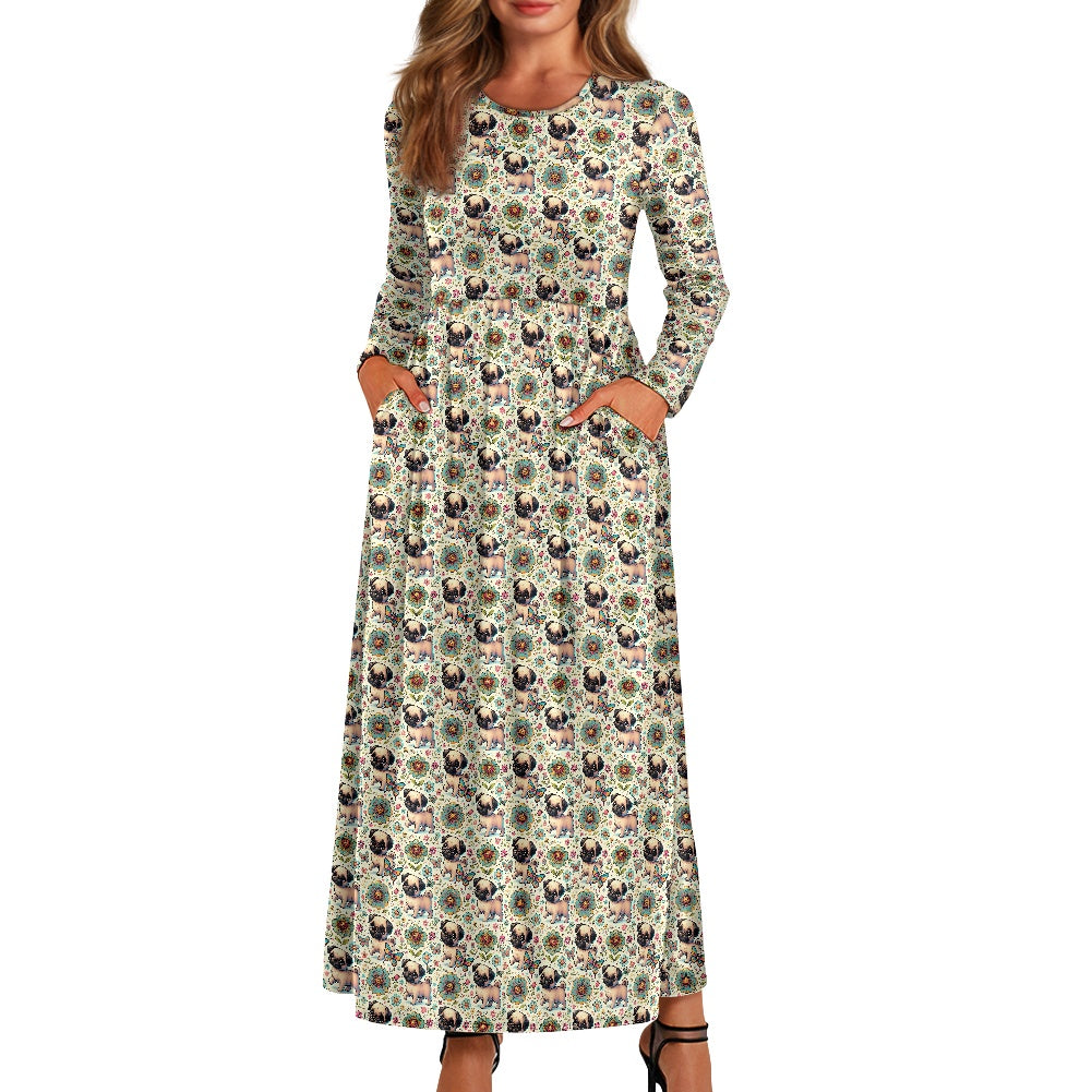 Ladies Long Sleeve Pocket Dress