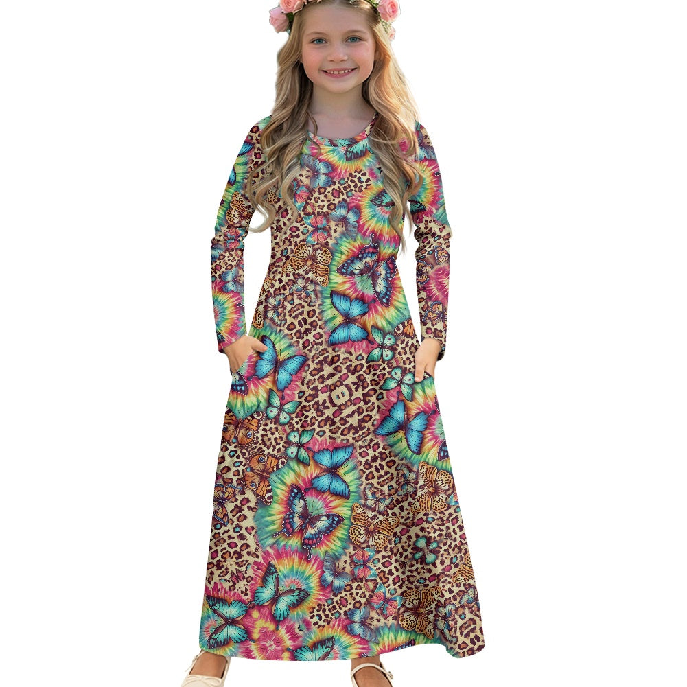 Children's Long Sleeve Modest  Dress