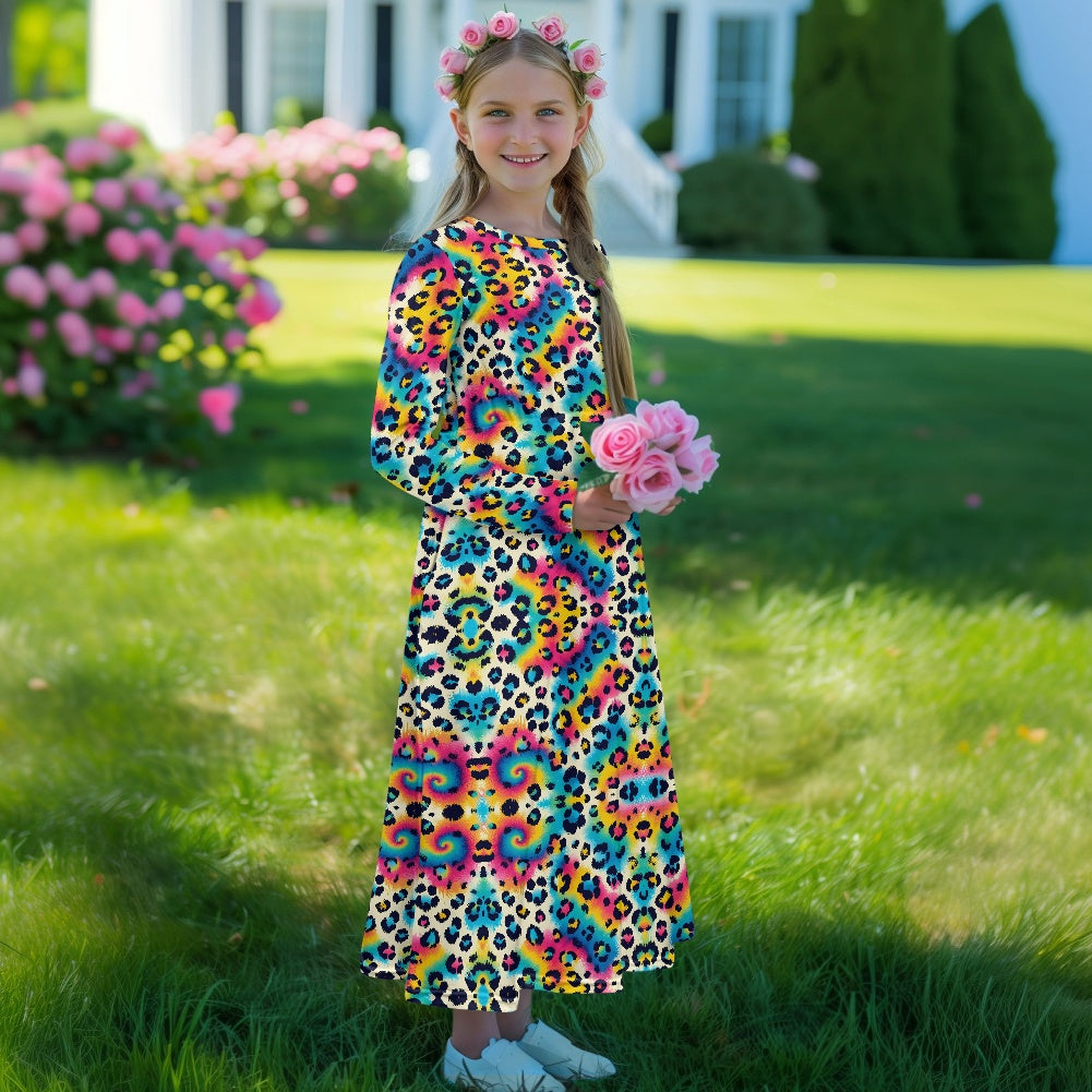 Children's Long Sleeve Modest  Dress