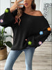 Flower Round Neck Long Sleeve Sweater