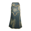 Women's Asymmetrical Vintage Star Denim Long Skirt