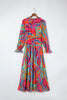 Multicolor Wild Lotus Ruffle Tiered Maxi Dress