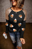 Black Casual Candy Corn Sequin Print Graphic Sweatshirt