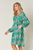 Double Take Full Size Printed Long Sleeve Dress