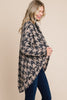 BOMBOM Houndstooth Open Front Cocoon Knit Cardigan