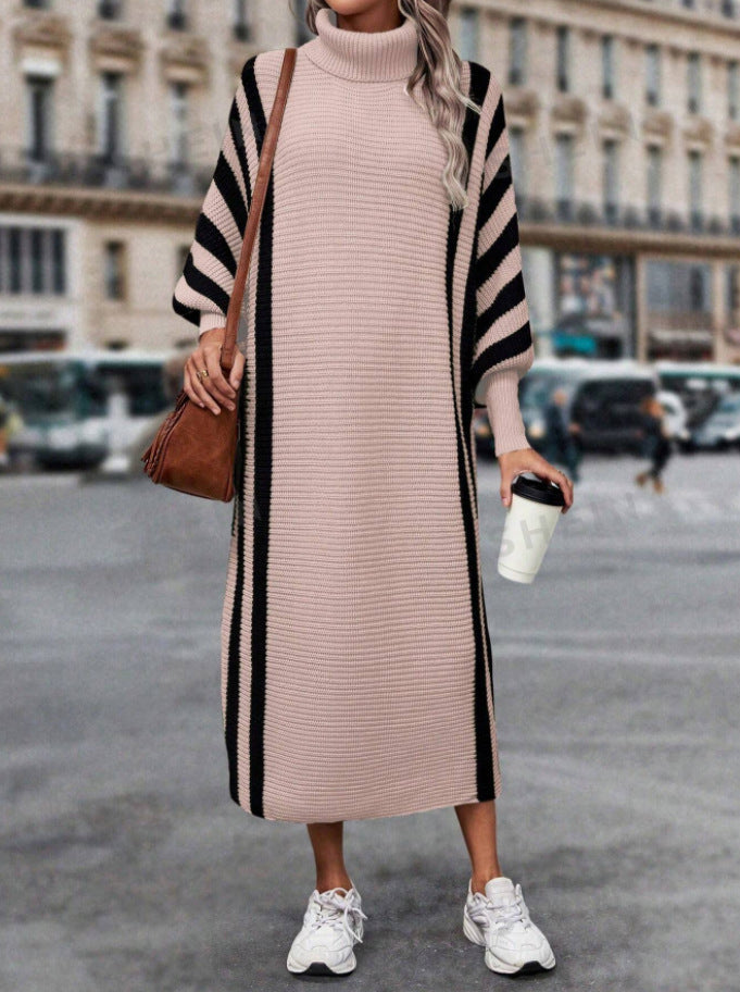 Casual  Style Striped Long Knitted Dress