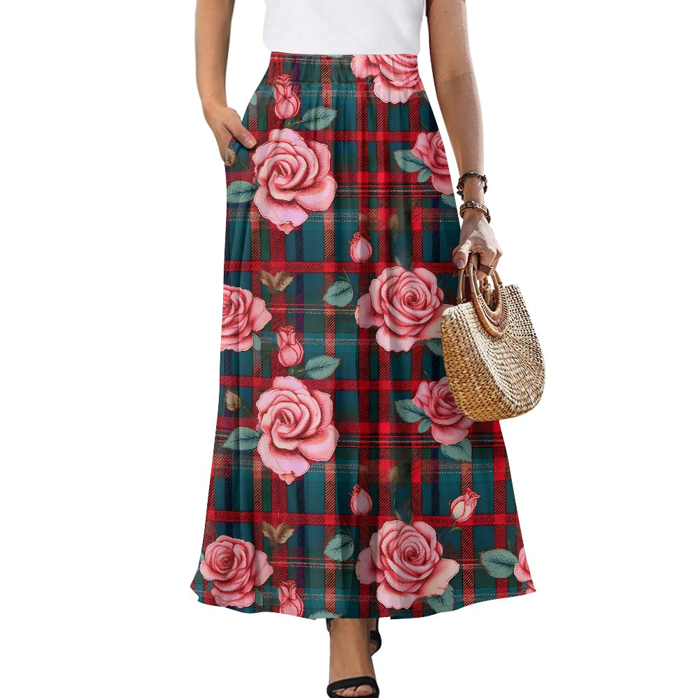 Printed Double Pocket Skirt