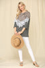 Celeste Full Size Leopard Spliced Stripe T-Shirt with Lace Detail