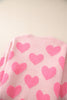 Light Pink Valentine's Day Heart Jacquard Knit Sweater