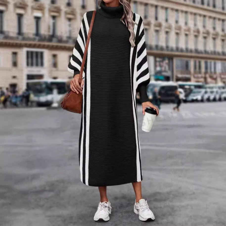 Casual  Style Striped Long Knitted Dress