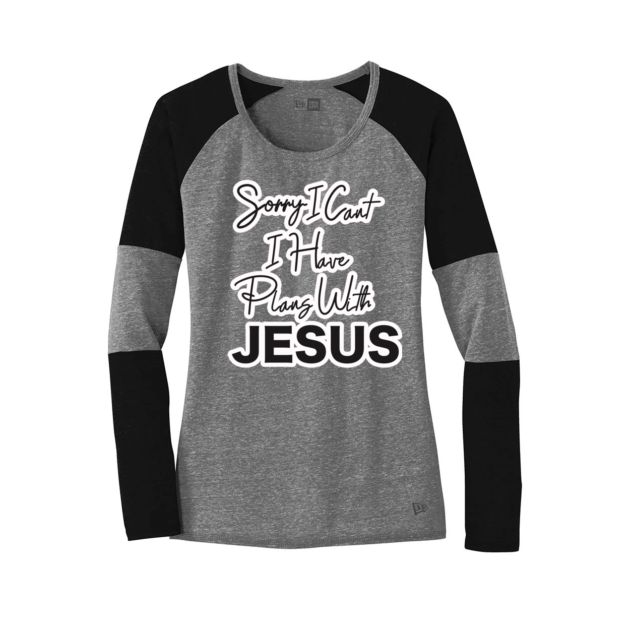 Sorry I cant I have plans with Jesus Ladies Tri-Blend Performance Baseball Tee.