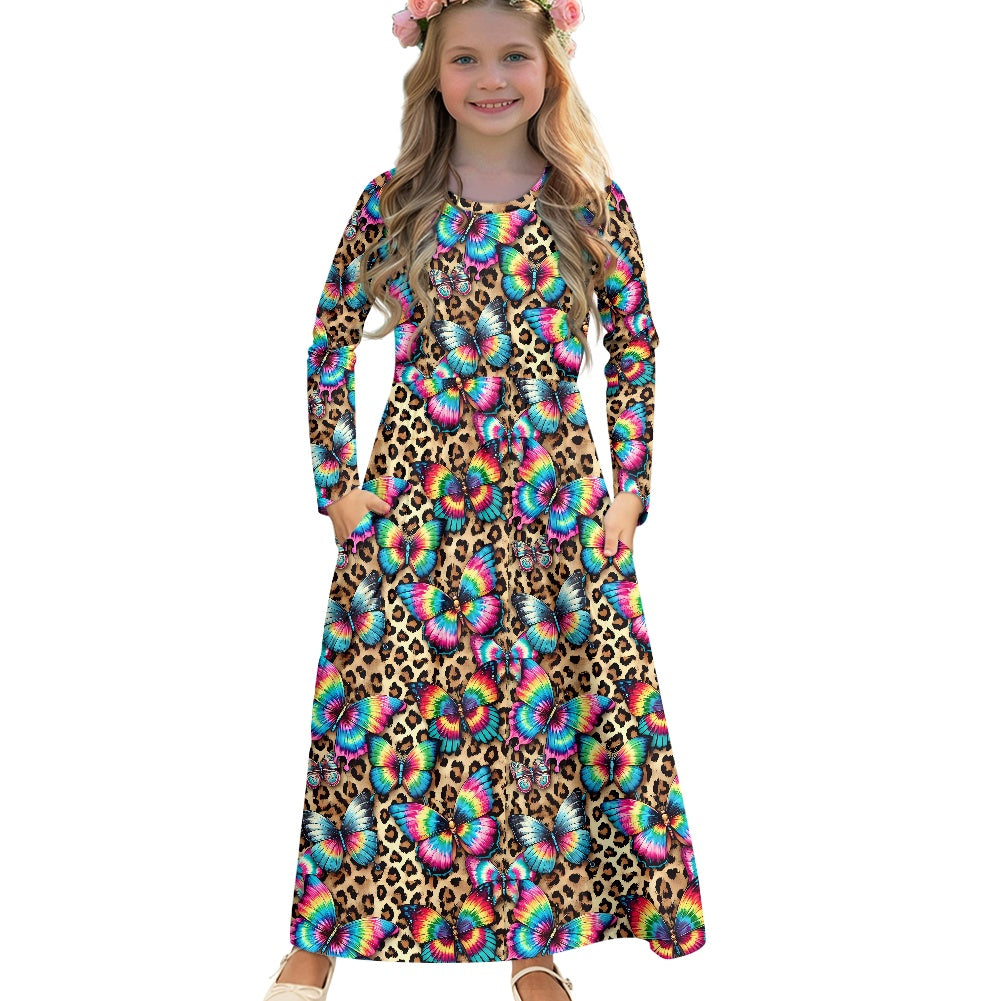 Children's Long Sleeve Modest  Dress