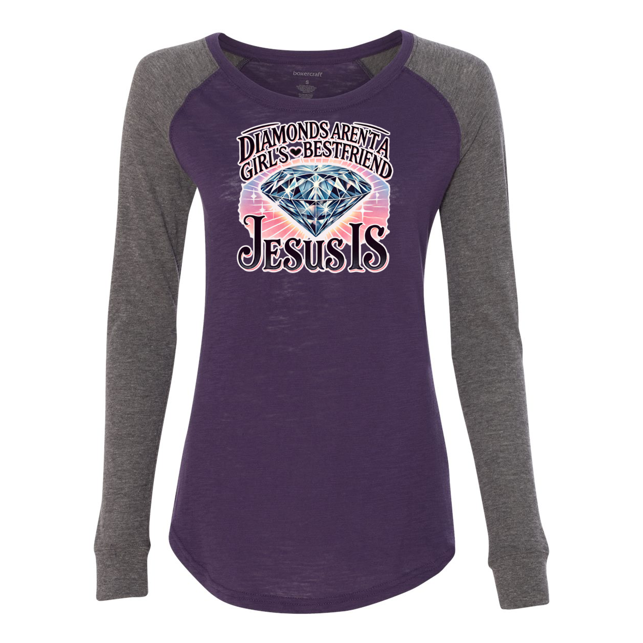 Diamonds Arent A Girls Bestfriend Jesus Is Women's Preppy Patch Slub T-Shirt